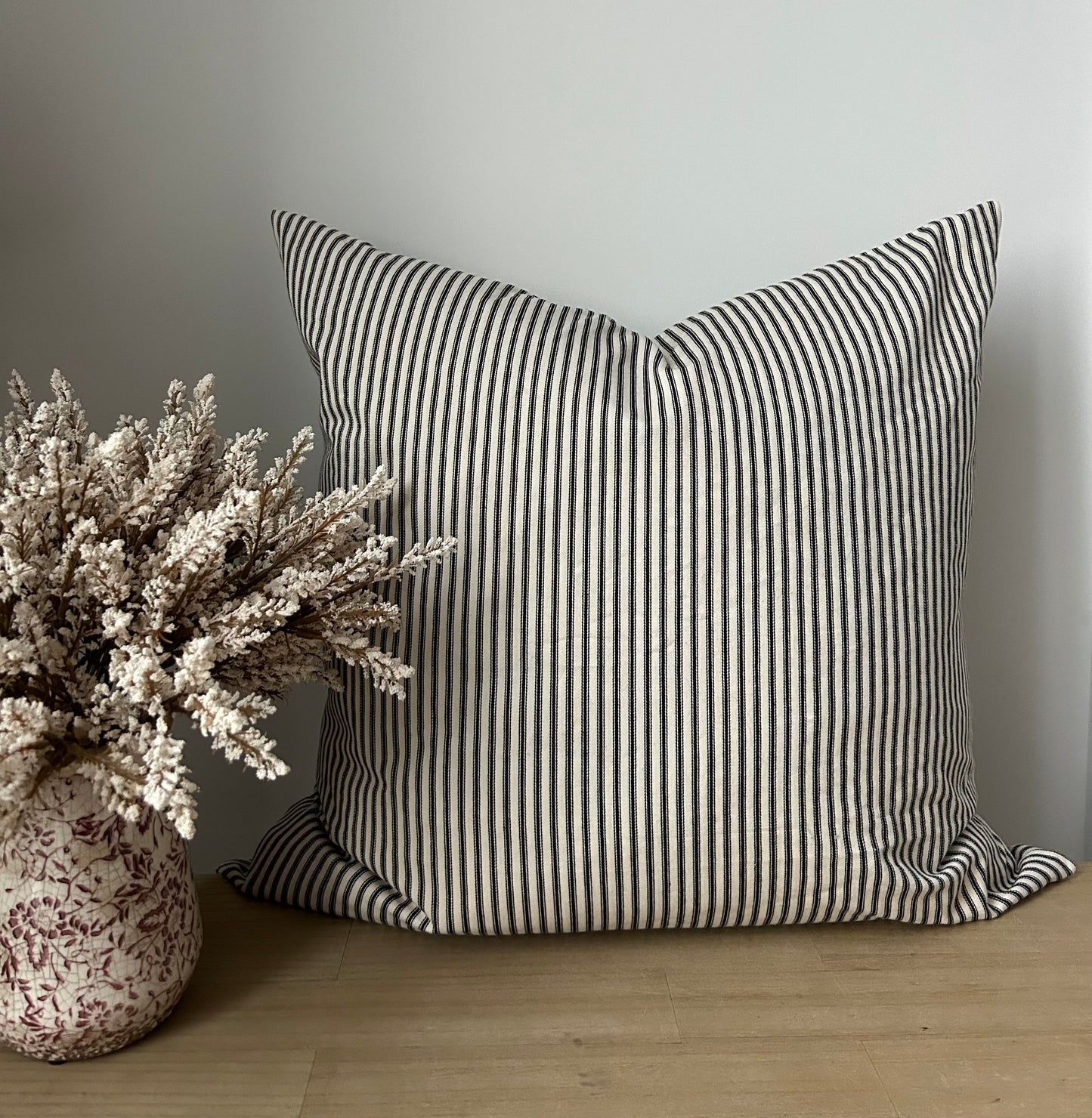 Black Ticking Pillow