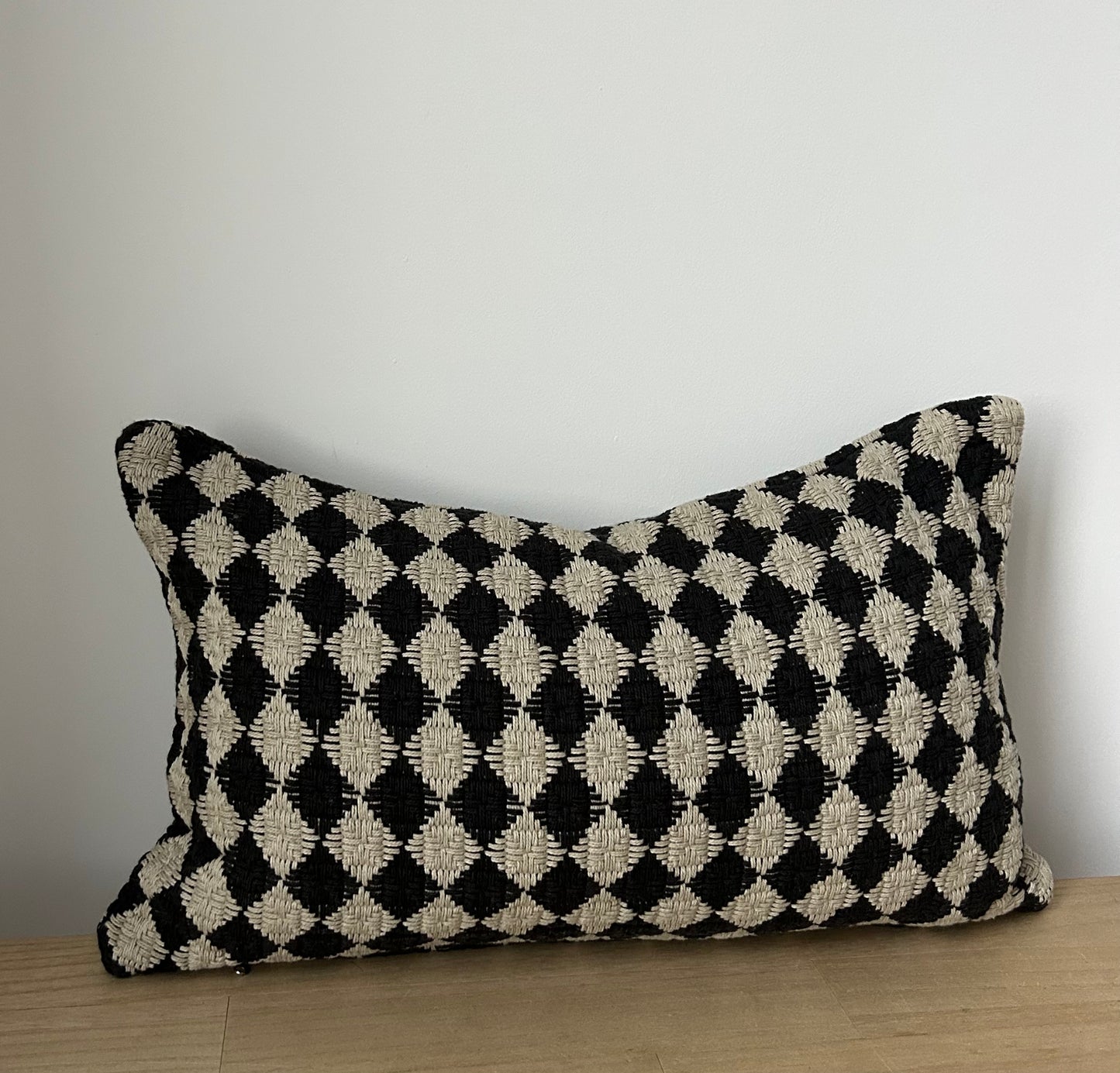 Black Check Weave Pillow