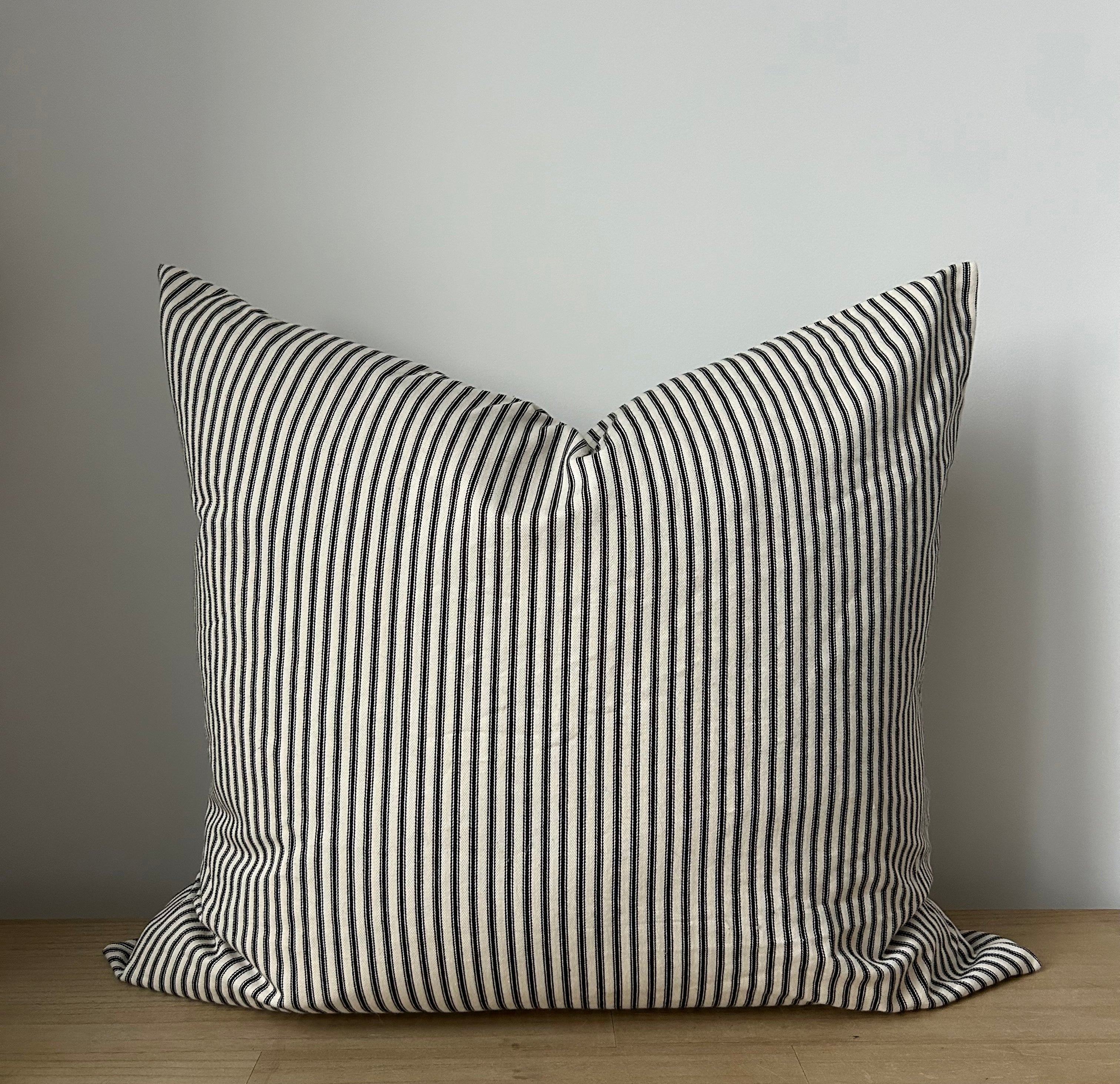 Black Ticking Pillow