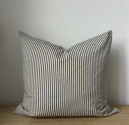 Black Ticking Pillow