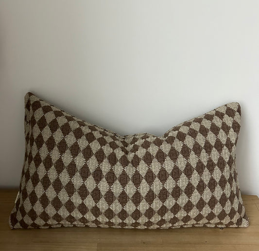 Brown Check Weave Pillow